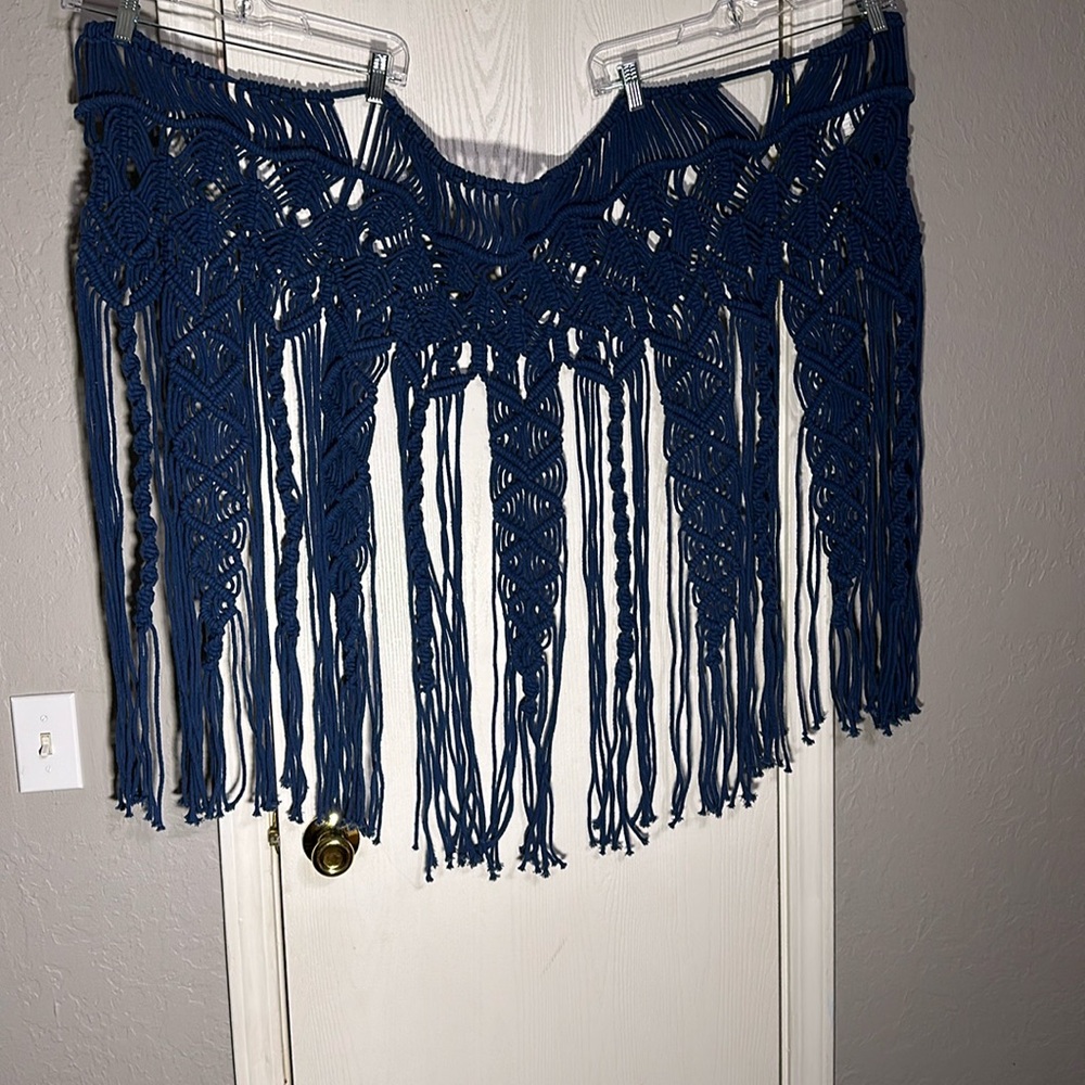 Lush Decor Navy 40 inch Macrome Wall Hanging